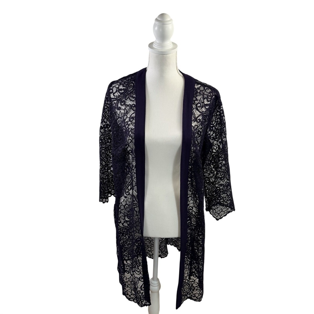 Maya Brook Lace Plum 3/4 Sleeve Cover Up Size 12